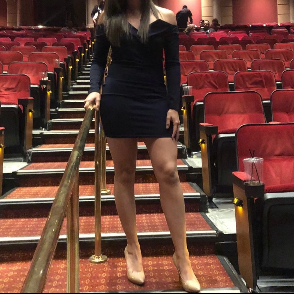 Missguided Navy Bardot Foldover Wrap Dress